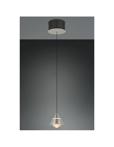 Plafonnier LED ROMEO, 1 lumière, hauteur réglable, 7 W, 700 lm, 2 300 + 3 000 + 4 000 K, IP20, gris