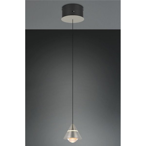 Lámpara de techo LED ROMEO 1 luz, altura regulable, 7W 700lm, 2300+3000+4000K IP20 Gris