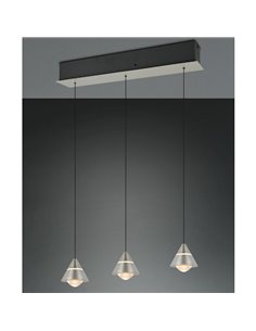 Lámpara de techo 3 luces LED ROMEO, 21W 2100lm, DIP SWITCH 2300+3000+4000K IP20 Gris 2