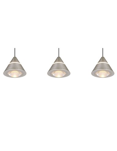 Lámpara de techo 3 luces LED ROMEO, 21W 2100lm, DIP SWITCH 2300+3000+4000K IP20 Gris