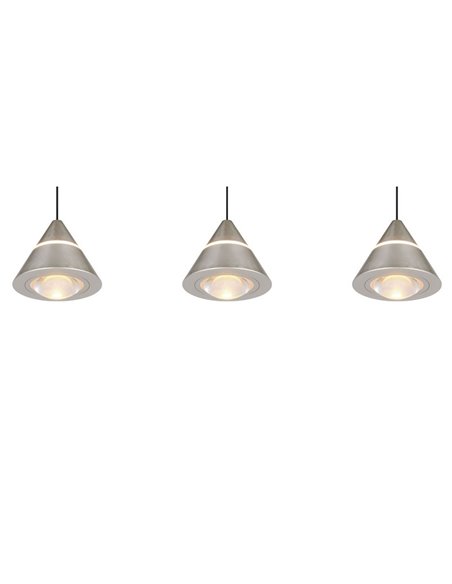 Lámpara de techo 3 luces LED ROMEO, 21W 2100lm, DIP SWITCH 2300+3000+4000K IP20 Gris