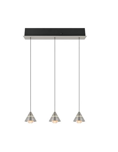Lámpara de techo 3 luces LED ROMEO, 21W 2100lm, DIP SWITCH 2300+3000+4000K IP20 Gris