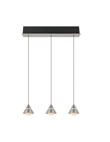 Lámpara de techo 3 luces LED ROMEO, 21W 2100lm, DIP SWITCH 2300+3000+4000K IP20 Gris