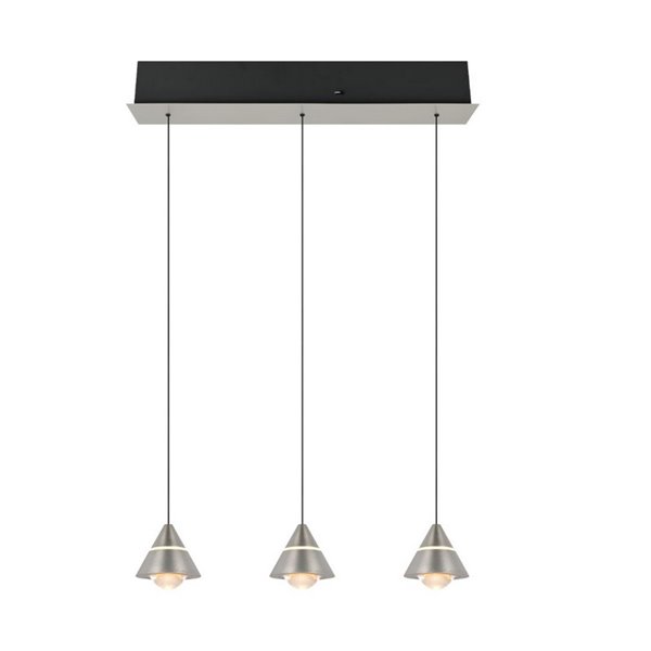 Lámpara de techo 3 luces LED ROMEO, 21W 2100lm, DIP SWITCH 2300+3000+4000K IP20 Gris