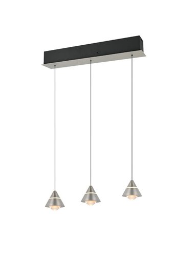 Lámpara de techo 3 luces LED ROMEO, 21W 2100lm, DIP SWITCH 2300+3000+4000K IP20 Gris