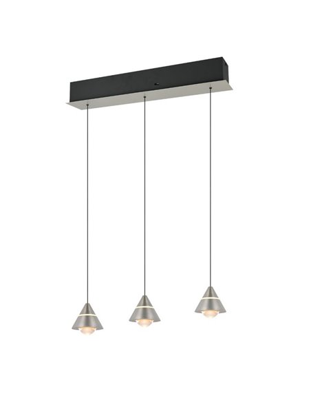 Lámpara de techo 3 luces LED ROMEO, 21W 2100lm, DIP SWITCH 2300+3000+4000K IP20 Gris