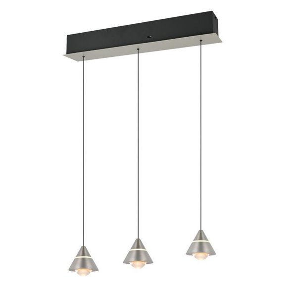 Lámpara de techo 3 luces LED ROMEO, 21W 2100lm, DIP SWITCH 2300+3000+4000K IP20 Gris