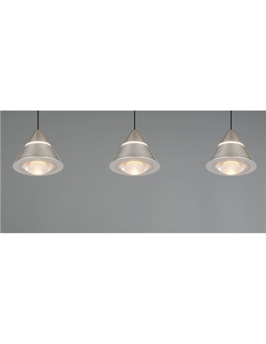 Lámpara de techo 3 luces LED ROMEO, 21W 2100lm, DIP SWITCH 2300+3000+4000K IP20 Gris