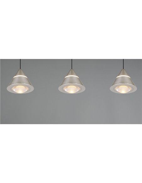 Lámpara de techo 3 luces LED ROMEO, 21W 2100lm, DIP SWITCH 2300+3000+4000K IP20 Gris