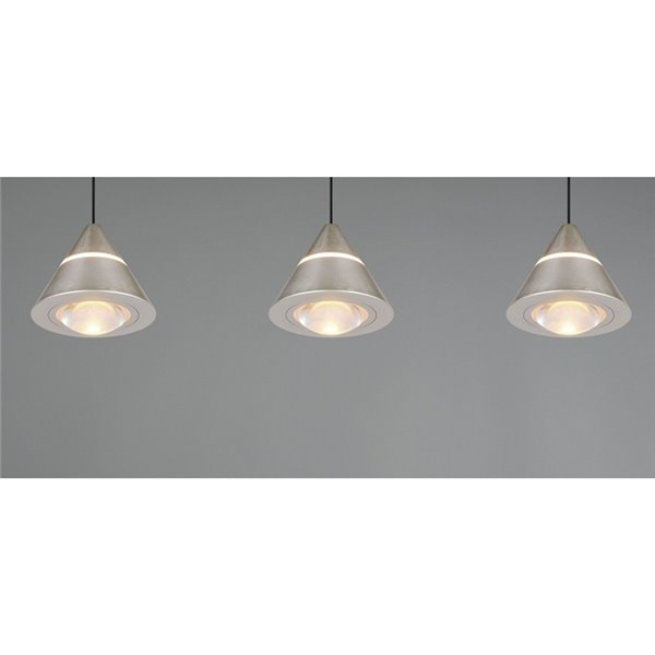 Lámpara de techo 3 luces LED ROMEO, 21W 2100lm, DIP SWITCH 2300+3000+4000K IP20 Gris