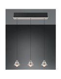 Lámpara de techo 3 luces LED ROMEO, 21W 2100lm, DIP SWITCH 2300+3000+4000K IP20 Gris