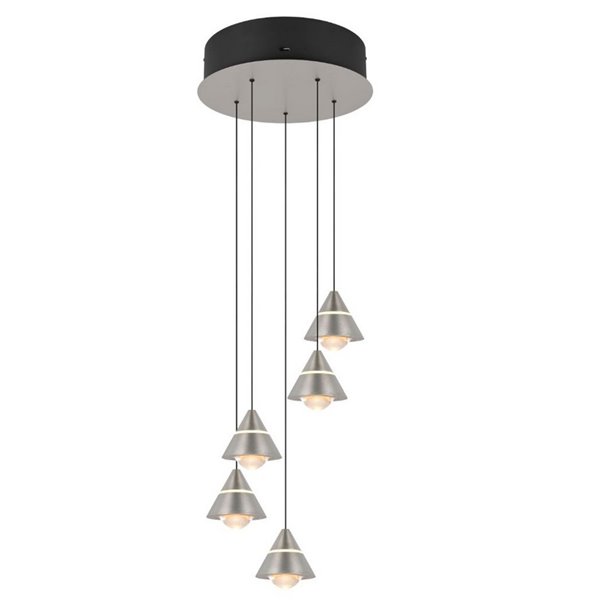 Luminária pendente com 5 luzes LED ROMEO 35W 3500lm DIP SWITCH 2300+3000+4000K IP20 Cinza