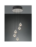 Lámpara colgante con 5 luces LED ROMEO 35W 3500lm DIP SWITCH 2300+3000+4000K IP20 Gris