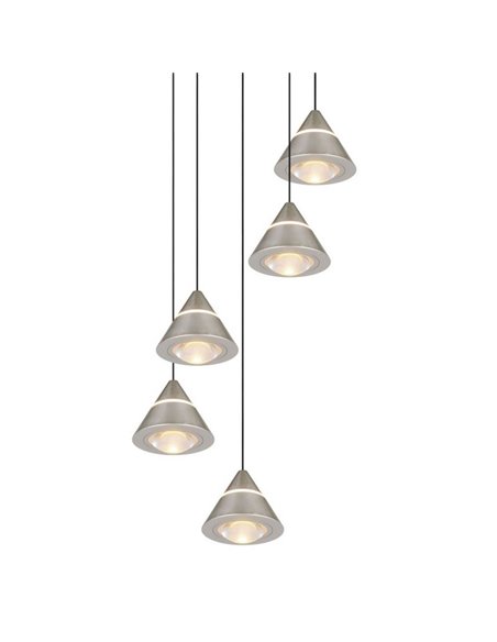 Luminária pendente com 5 luzes LED ROMEO 35W 3500lm DIP SWITCH 2300+3000+4000K IP20 Cinza