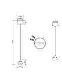 Lámpara de techo LED ROMEO 1 luz, altura regulable, 7W 700lm, 2300+3000+4000K IP20 Negro
