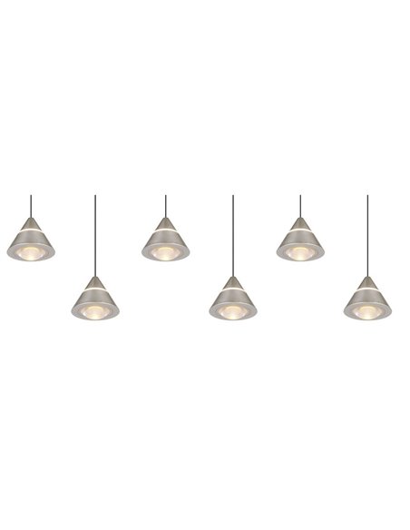 Lámpara de techo LED ROMEO 6 luces, 42W 4200lm DIP SWITCH 2300+3000+4000K IP20 Gris