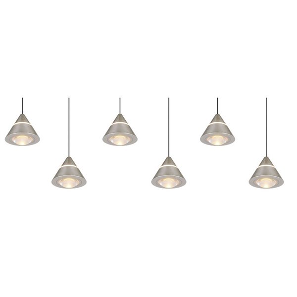 Plafonnier LED ROMEO, 6 lumières, 42 W, 4 200 lm, interrupteur DIP, 2 300 + 3 000 + 4 000 K, IP20, gris