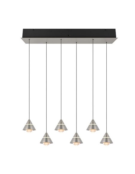 Lámpara de techo LED ROMEO 6 luces, 42W 4200lm DIP SWITCH 2300+3000+4000K IP20 Gris