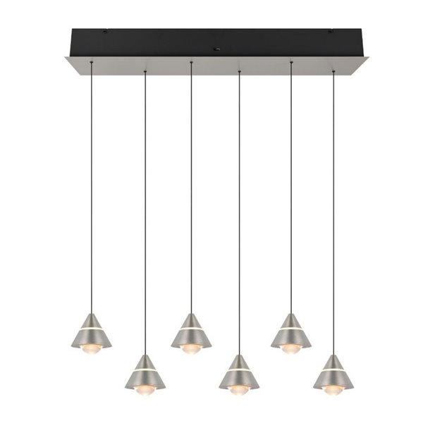 Lámpara de techo LED ROMEO 6 luces, 42W 4200lm DIP SWITCH 2300+3000+4000K IP20 Gris