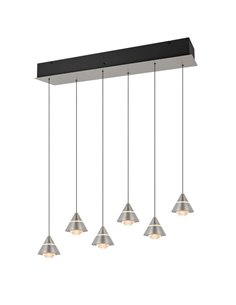 Plafonnier LED ROMEO, 6 lumières, 42 W, 4 200 lm, interrupteur DIP, 2 300 + 3 000 + 4 000 K, IP20, gris