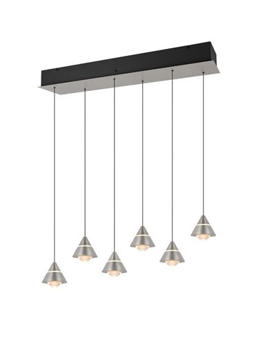 Lámpara de techo LED ROMEO 6 luces, 42W 4200lm DIP SWITCH 2300+3000+4000K IP20 Gris