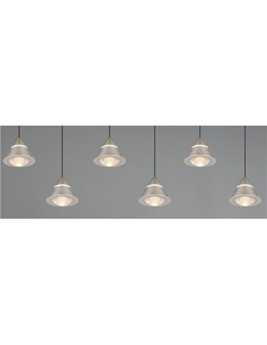 Lámpara de techo LED ROMEO 6 luces, 42W 4200lm DIP SWITCH 2300+3000+4000K IP20 Gris