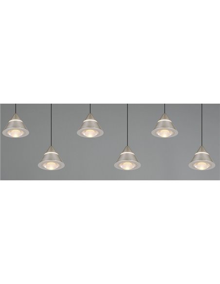 Lámpara de techo LED ROMEO 6 luces, 42W 4200lm DIP SWITCH 2300+3000+4000K IP20 Gris