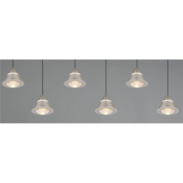 Luminária de teto LED ROMEO, 6 luzes, 42W 4200lm DIP SWITCH 2300+3000+4000K IP20 Cinza