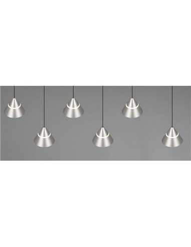 Lámpara de techo LED ROMEO 6 luces, 42W 4200lm DIP SWITCH 2300+3000+4000K IP20 Gris