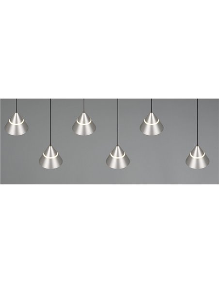 Lámpara de techo LED ROMEO 6 luces, 42W 4200lm DIP SWITCH 2300+3000+4000K IP20 Gris
