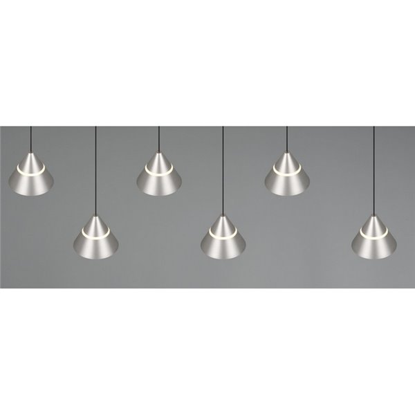 Luminária de teto LED ROMEO, 6 luzes, 42W 4200lm DIP SWITCH 2300+3000+4000K IP20 Cinza