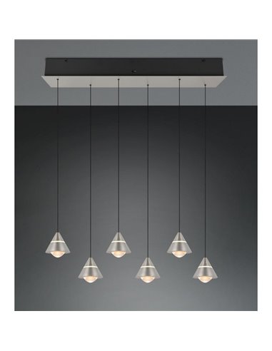 Lámpara de techo LED ROMEO 6 luces, 42W 4200lm DIP SWITCH 2300+3000+4000K IP20 Gris