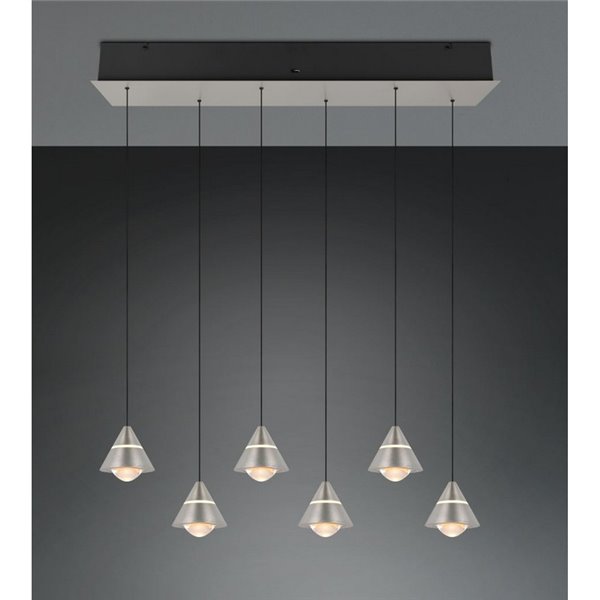 Lámpara de techo LED ROMEO 6 luces, 42W 4200lm DIP SWITCH 2300+3000+4000K IP20 Gris