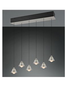 Plafonnier LED ROMEO, 6 lumières, 42 W, 4 200 lm, interrupteur DIP, 2 300 + 3 000 + 4 000 K, IP20, gris 2