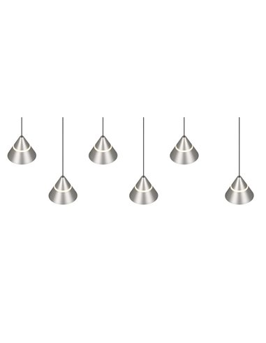 Lámpara de techo LED ROMEO 6 luces, 42W 4200lm DIP SWITCH 2300+3000+4000K IP20 Gris