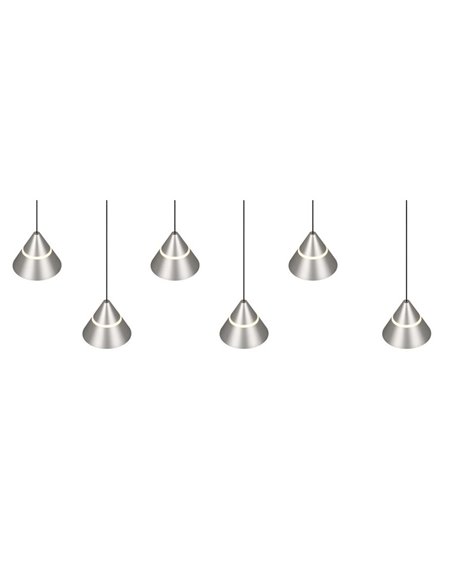Lámpara de techo LED ROMEO 6 luces, 42W 4200lm DIP SWITCH 2300+3000+4000K IP20 Gris