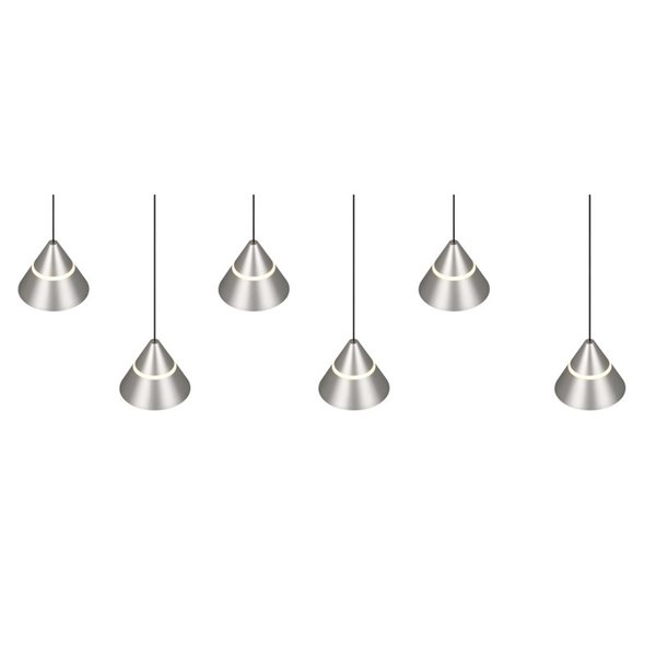 Luminária de teto LED ROMEO, 6 luzes, 42W 4200lm DIP SWITCH 2300+3000+4000K IP20 Cinza