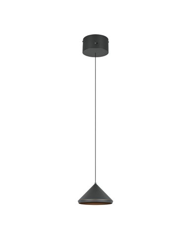 Lámpara de techo LED LAGUNA, 1 luz Ø18cm altura regulable, 5W 500lm, 2300+3000+4000K IP20 Negro
