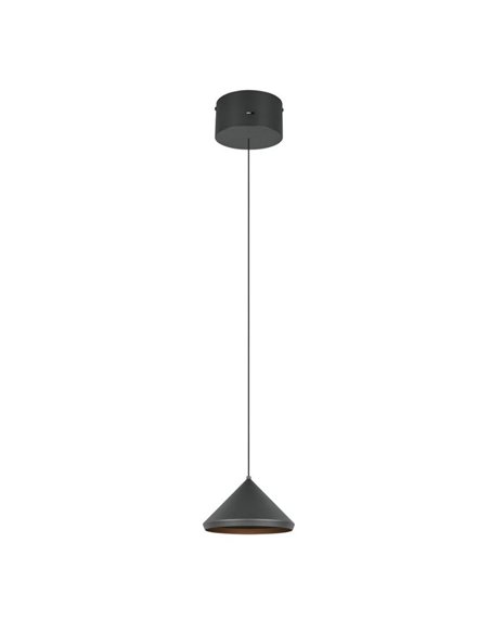 Lámpara de techo LED LAGUNA, 1 luz Ø18cm altura regulable, 5W 500lm, 2300+3000+4000K IP20 Negro