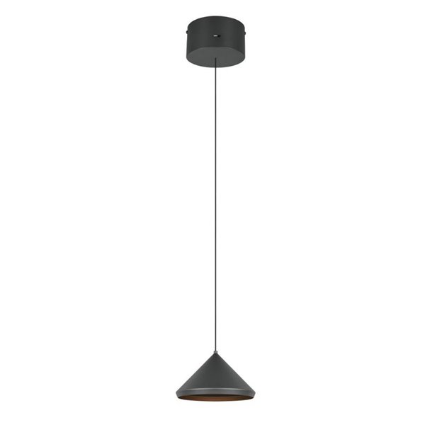 Lámpara de techo LED LAGUNA, 1 luz Ø18cm altura regulable, 5W 500lm, 2300+3000+4000K IP20 Negro