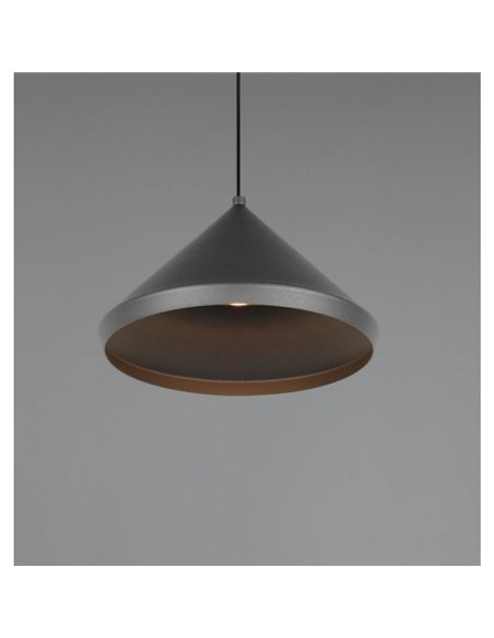 Lámpara de techo LED LAGUNA, 1 luz Ø18cm altura regulable, 5W 500lm, 2300+3000+4000K IP20 Negro