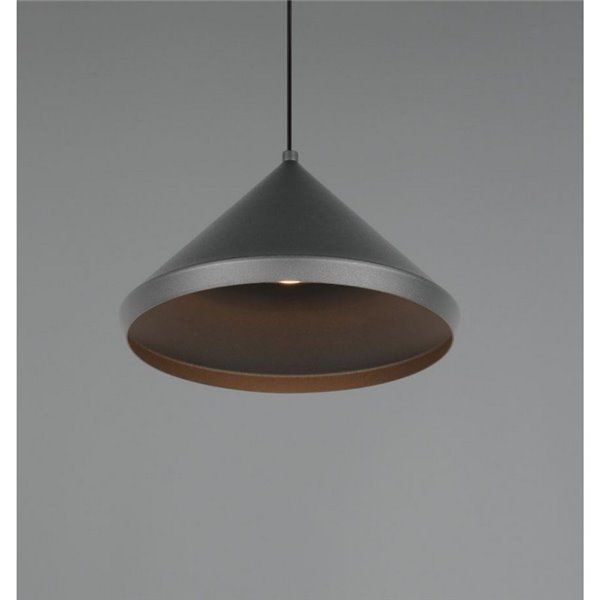 Lámpara de techo LED LAGUNA, 1 luz Ø18cm altura regulable, 5W 500lm, 2300+3000+4000K IP20 Negro