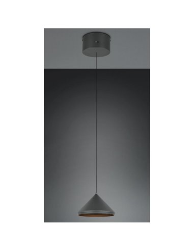 Lámpara de techo LED LAGUNA, 1 luz Ø18cm altura regulable, 5W 500lm, 2300+3000+4000K IP20 Negro