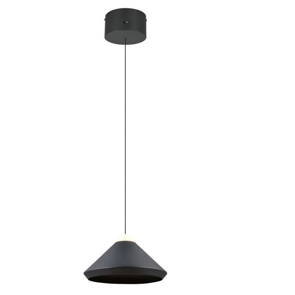 Plafonnier LED LAGUNA, 1 lumière, Ø30cm, hauteur réglable, 14W, 1200lm, 2300+3000+4000K, IP20, Noir