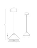 Lámpara de techo LED LAGUNA, 1 luz Ø30cm altura regulable, 14W 1200lm, 2300+3000+4000K IP20 Negro