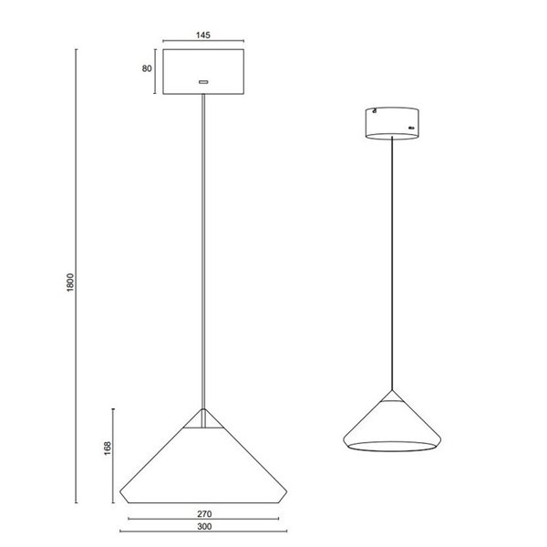 Lámpara de techo LED LAGUNA, 1 luz Ø30cm altura regulable, 14W 1200lm, 2300+3000+4000K IP20 Negro