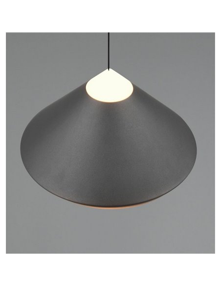 Plafonnier LED LAGUNA, 1 lumière, Ø30cm, hauteur réglable, 14W, 1200lm, 2300+3000+4000K, IP20, Noir