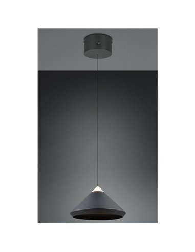 Lámpara de techo LED LAGUNA, 1 luz Ø30cm altura regulable, 14W 1200lm, 2300+3000+4000K IP20 Negro