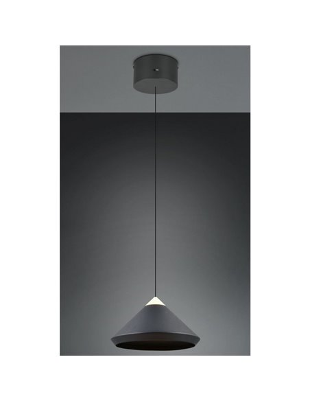 Lámpara de techo LED LAGUNA, 1 luz Ø30cm altura regulable, 14W 1200lm, 2300+3000+4000K IP20 Negro