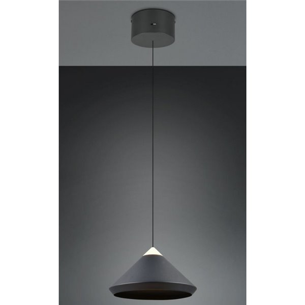Plafonnier LED LAGUNA, 1 lumière, Ø30cm, hauteur réglable, 14W, 1200lm, 2300+3000+4000K, IP20, Noir
